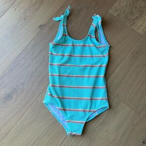 Billabong Kids Aqua and Coral One-Piece Swimsuit